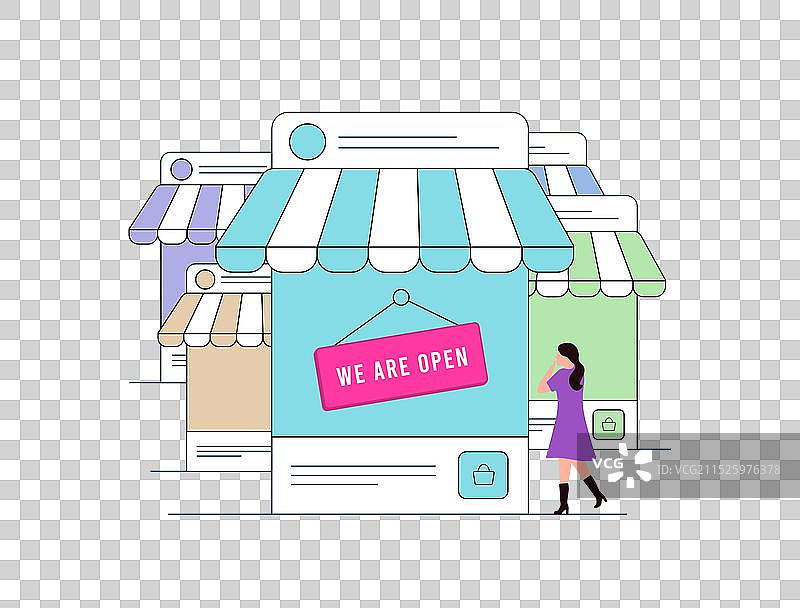 社交媒体上的在线商店增长与开设图片素材