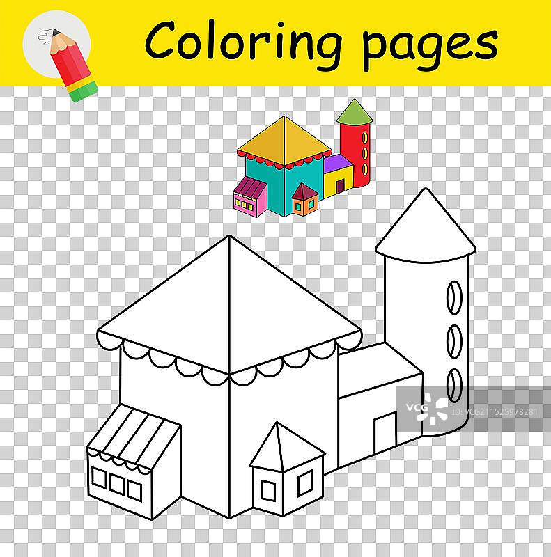 儿童填色书：卡通教育图片素材