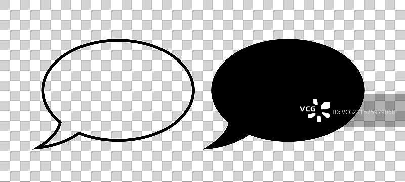 圆形对话气泡线条扁平图标图片素材