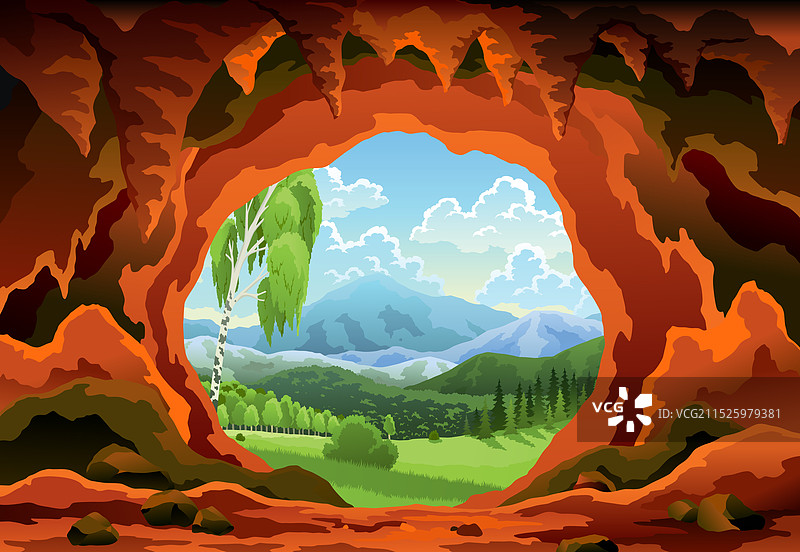 洞穴景观夏季自然风光图片素材