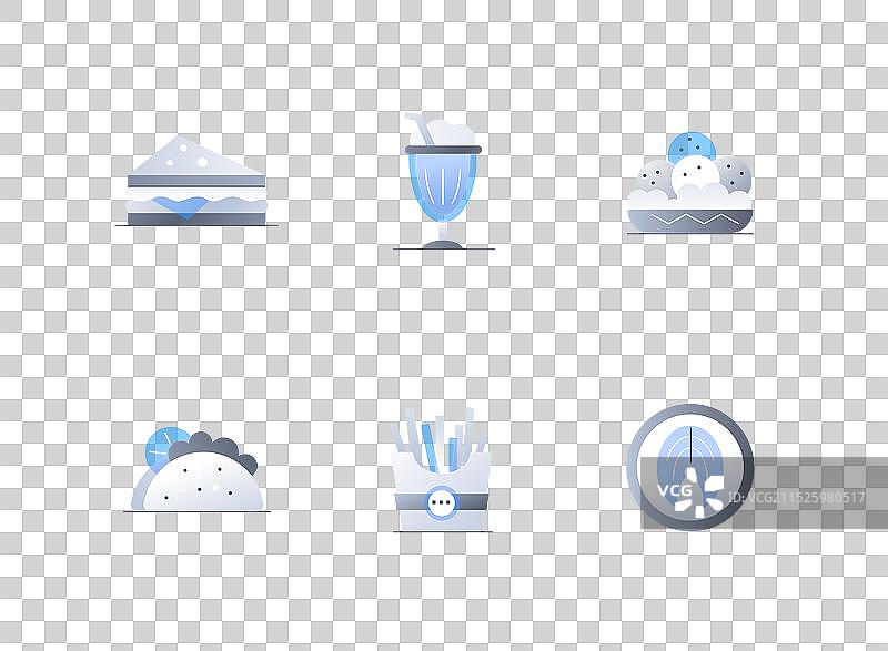 美味小吃和饮品扁平设计图片素材