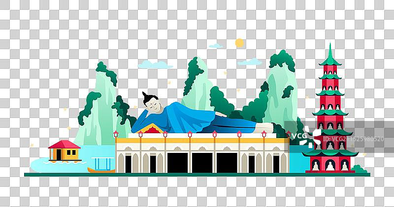 河内的纪念碑和现代建筑图片素材