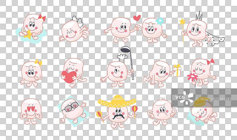 有趣的卡通棉花糖角色图片素材