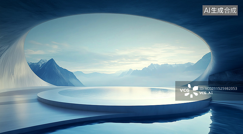 【AI数字艺术】未来科技感背景墙，汽车广告展台，数码产品，电子产品，科技产品 展示图片素材