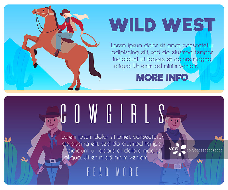 狂野西部沙漠中的女牛仔和骑马者图片素材