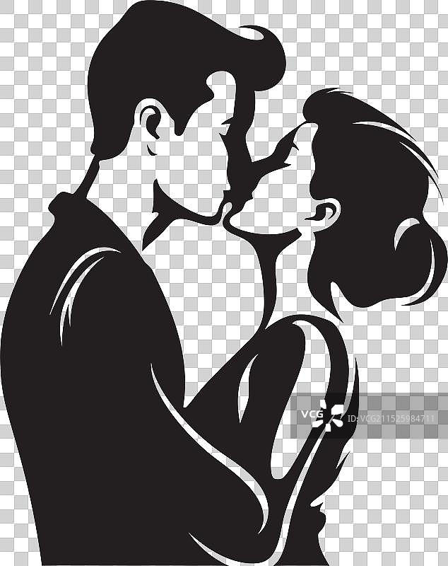 亲密拥抱黑色浪漫设计真爱图片素材