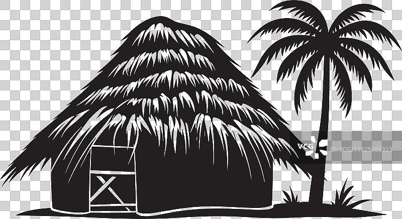 部落宁静乡村非洲小屋标志图片素材