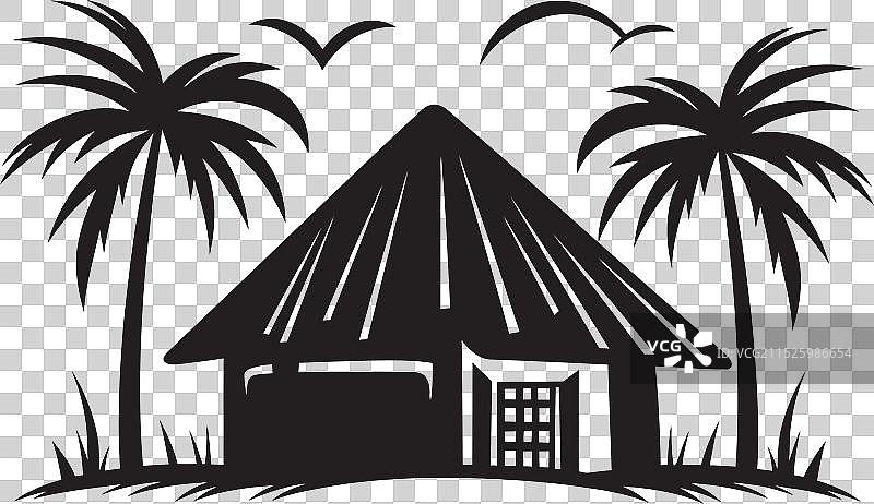 非洲茅草屋顶标志图片素材