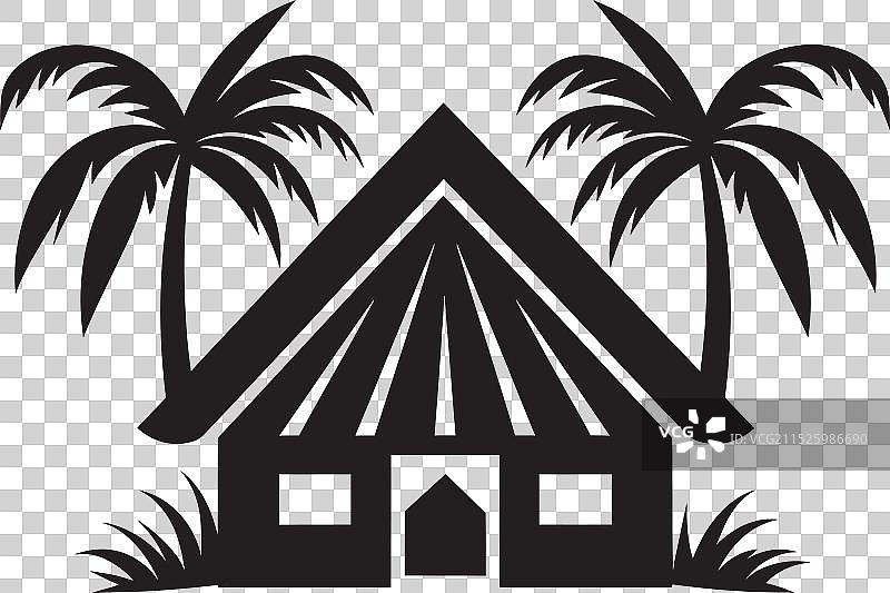 乡村宁静非洲小屋部落Logo图片素材