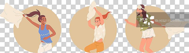 快乐人物圆形组合图片素材