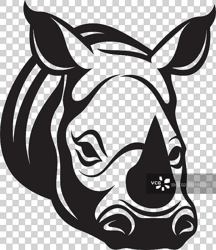 黑色犀牛设计图片素材