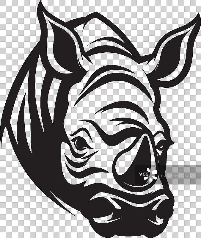 犀牛特写黑色版运动艺术作品图片素材