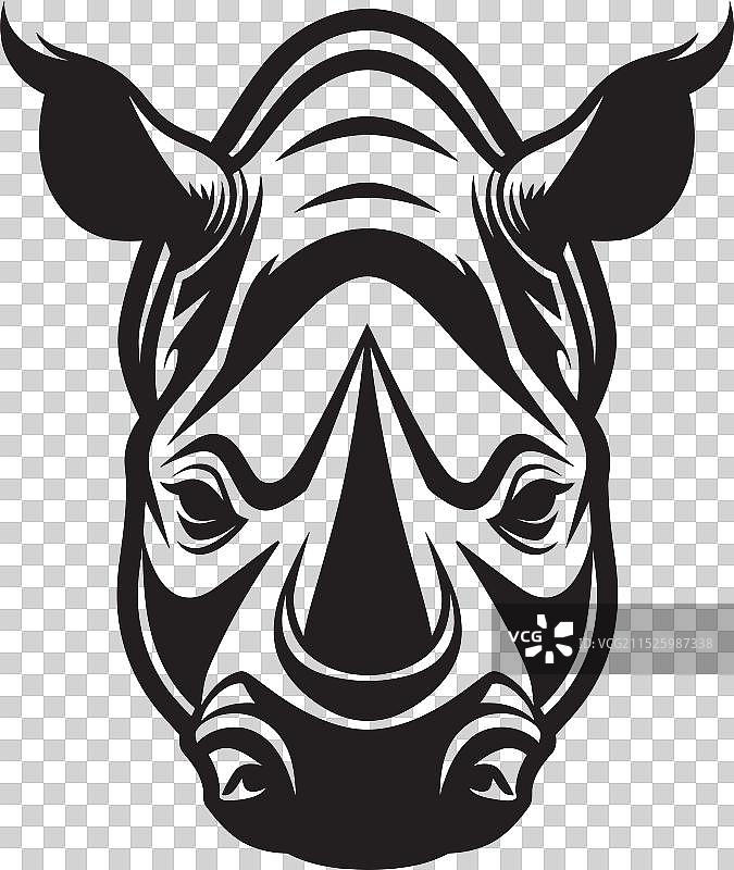 黑色犀牛形态艺术作品图片素材