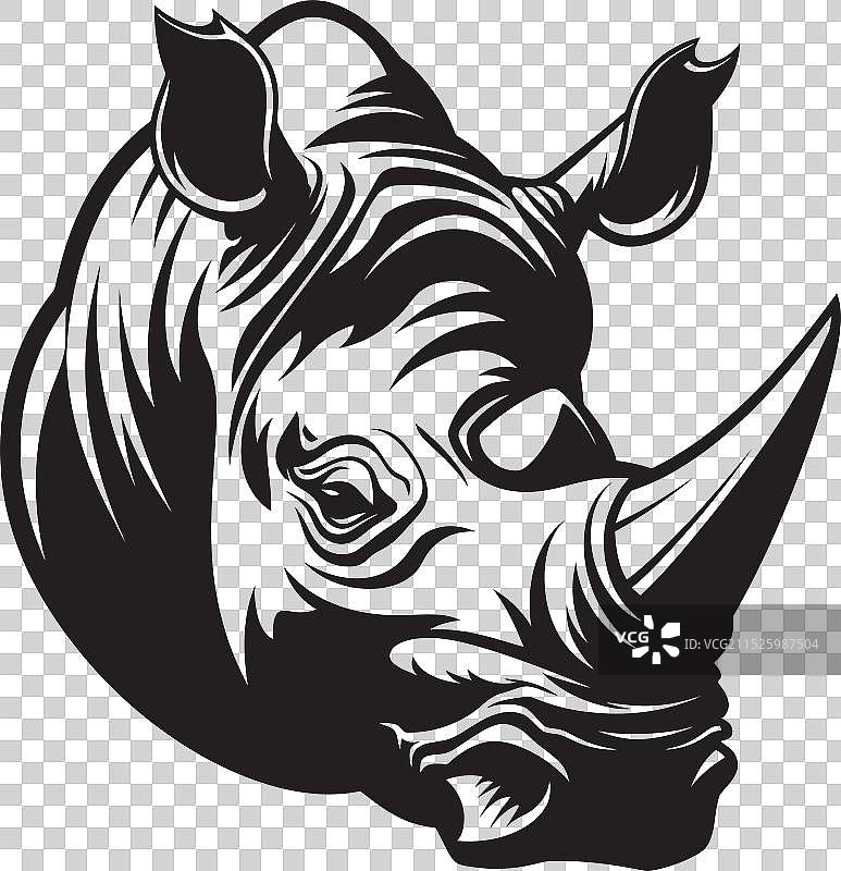 粗体犀牛黑色渲染图片素材