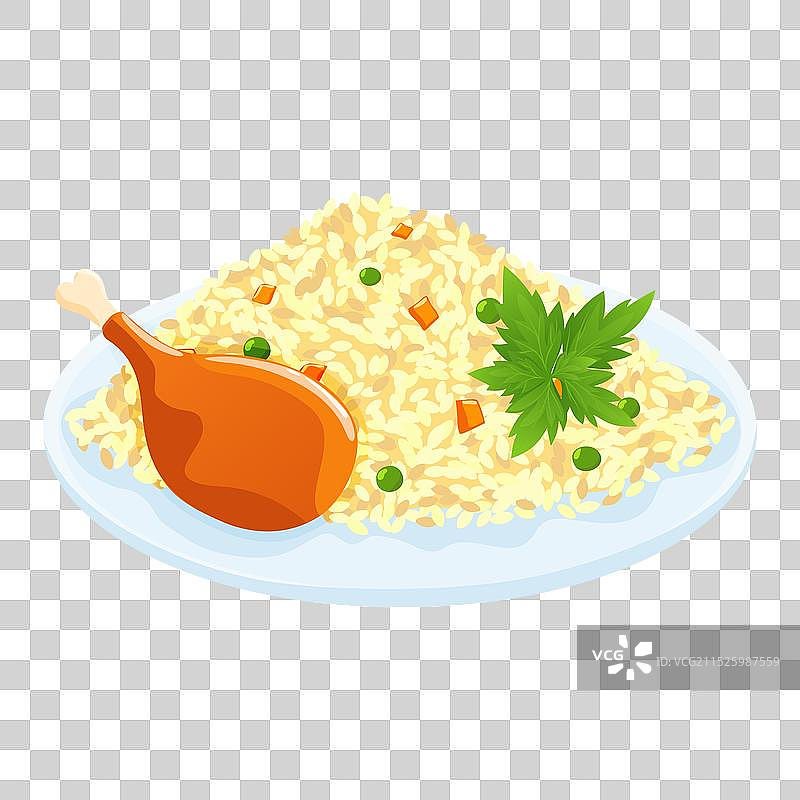 米饭鸡肉图片素材