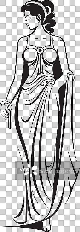 希腊女神的希腊和谐设计图片素材