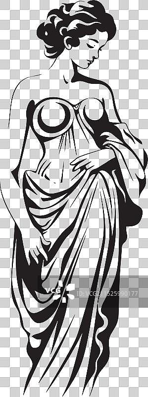 美丽的希腊女神Logo图片素材