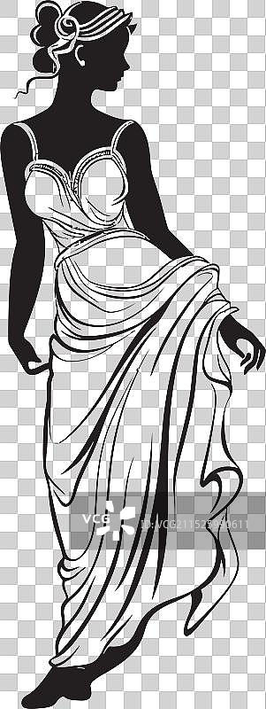 希腊女神标志性文化遗产徽章图片素材