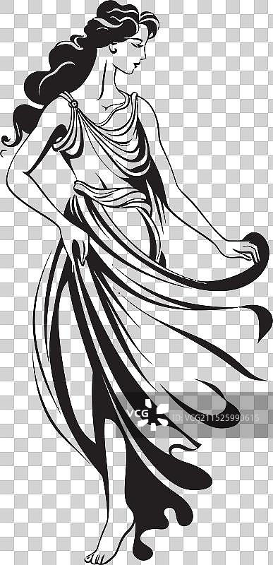 美丽的希腊女神Logo图片素材