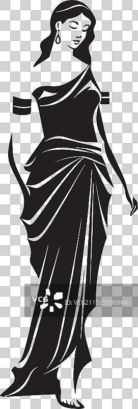 希腊女神爱琴海的希腊文化遗产标志图片素材