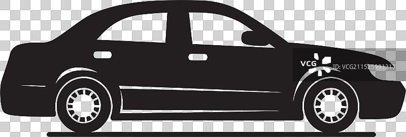 黑色出租车的素描图片素材