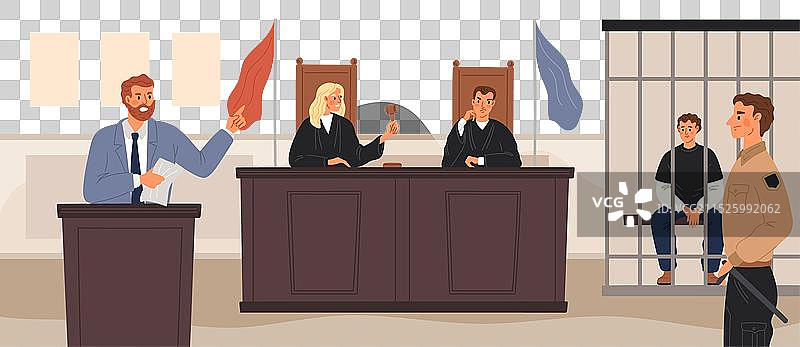 法庭审判中检察官的演讲图片素材