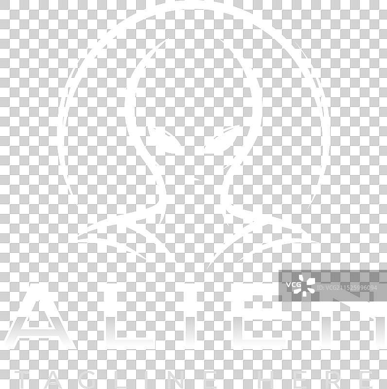 深蓝色背景上的外星人极简logo图片素材