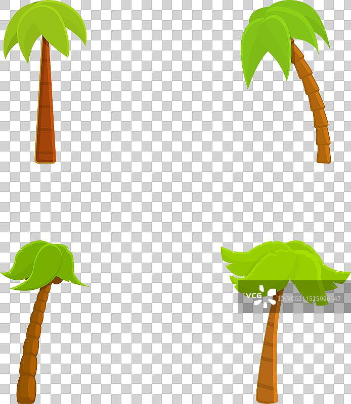 热带棕榈树图标卡通图案图片素材