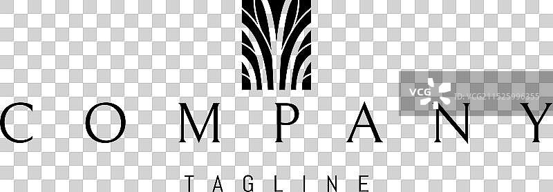 带有抽象树叶图案的标志图片素材