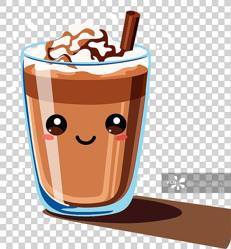 可爱卡通可可巧克力或卡布奇诺图片素材