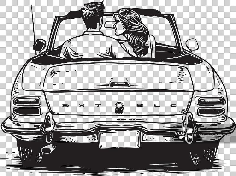 后座微风中相爱的情侣标志图片素材