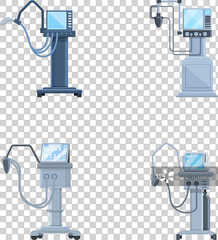 呼吸机图标卡通套装图片素材