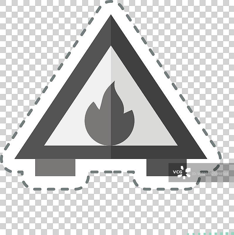 与火灾隐患相关的不干胶线条切割图片素材