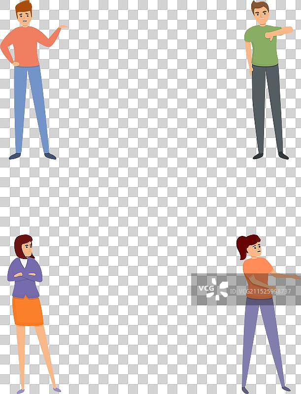 卡通人物不满情绪图标图片素材