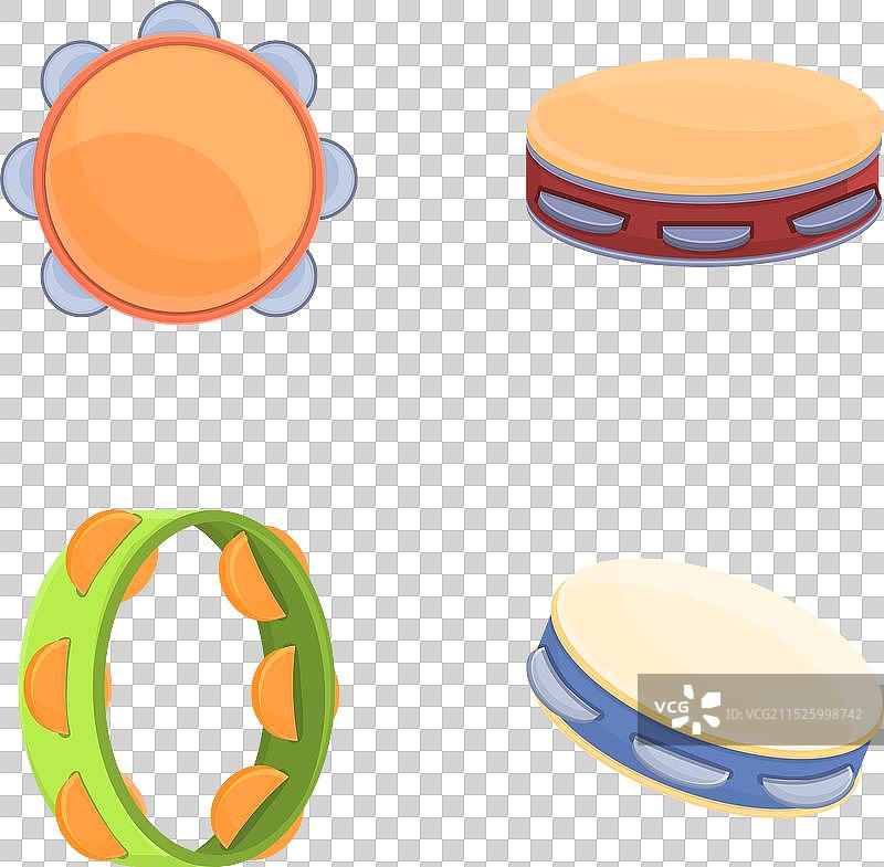 民族手鼓图标卡通合集图片素材