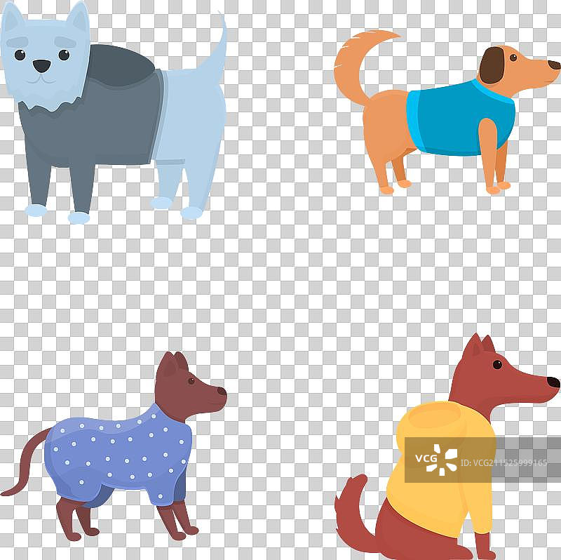 穿着服装的狗图标卡通形象图片素材