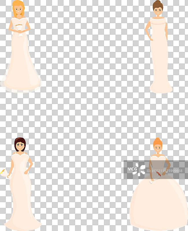 快乐的新娘图标卡通形象图片素材