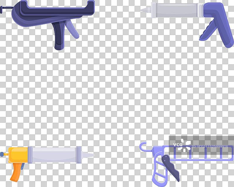 热熔胶枪卡通金属硅胶图标集图片素材