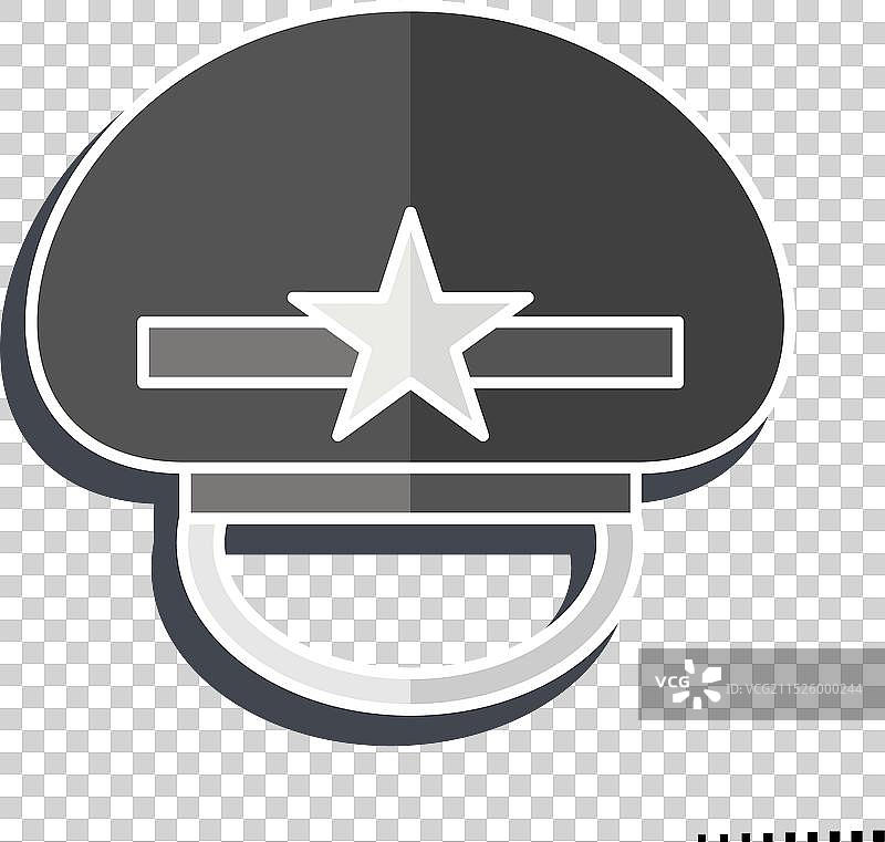 光泽军帽图标图片素材