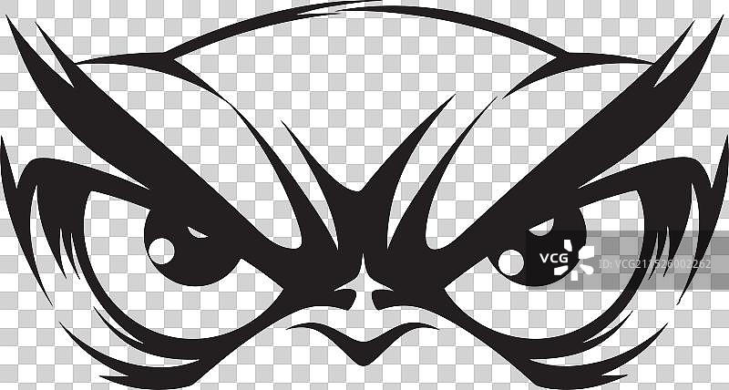 动画痛苦愤怒的眼罩标志性标志图片素材