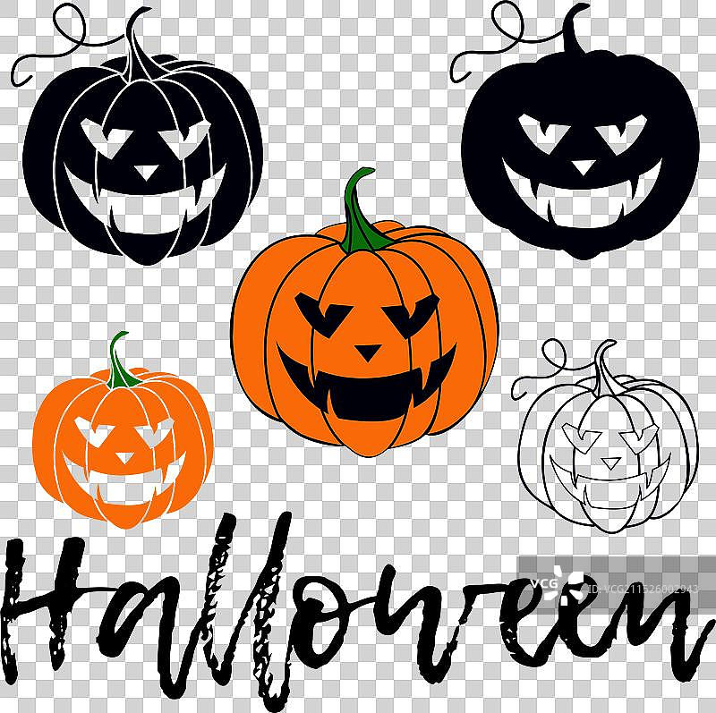 万圣节南瓜灯套装图片素材