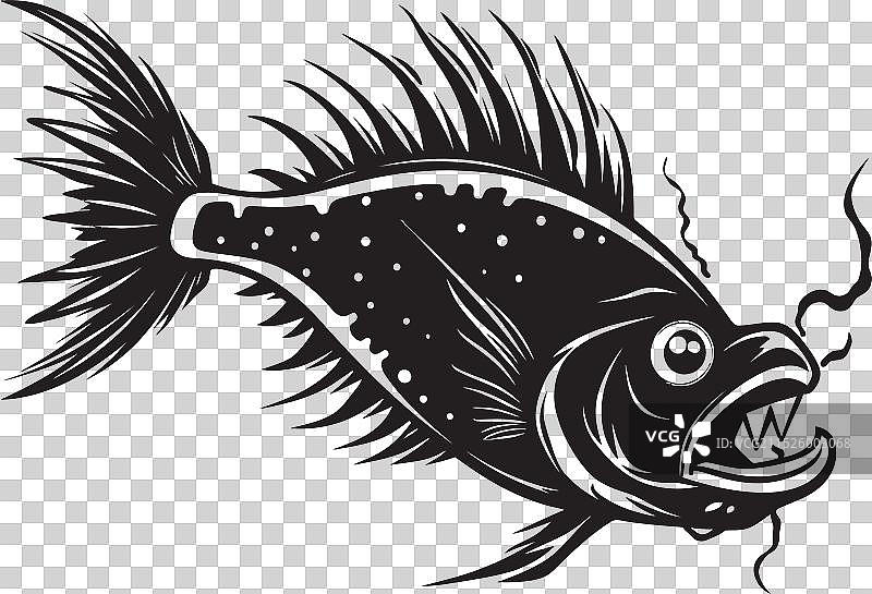 格式中的蜿蜒蛇形邪恶安康鱼图片素材