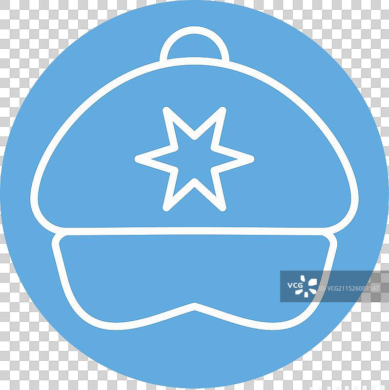 帽子符号蓝色眼睛风格图标图片素材