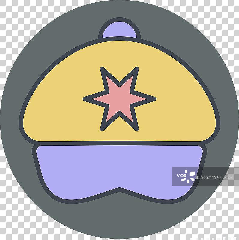 帽子彩色伴侣风格帽子图标图片素材