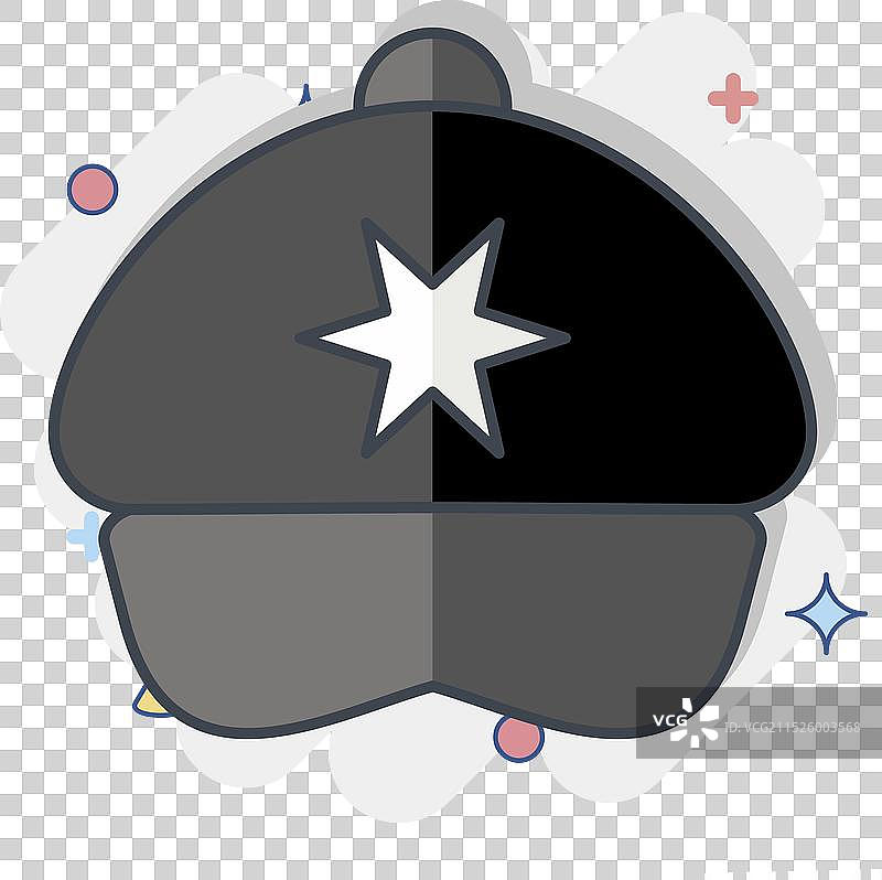 帽子相关帽子的卡通风格简约图标图片素材