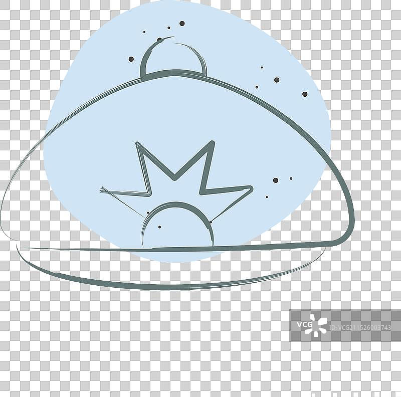 与帽子相关的贝雷帽彩色点风格图标图片素材