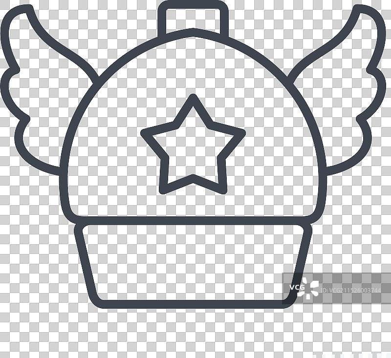 帽子符号线型风格的阿拉蕾帽子图标图片素材