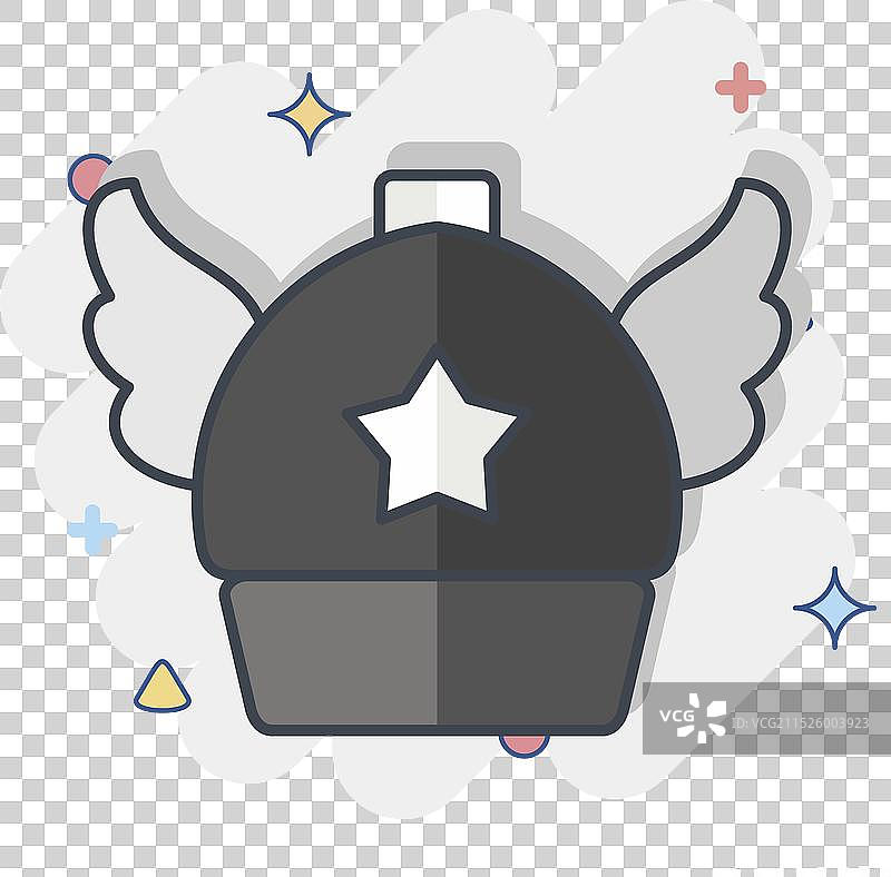 帽子相关漫画风格的阿拉蕾帽子图标图片素材