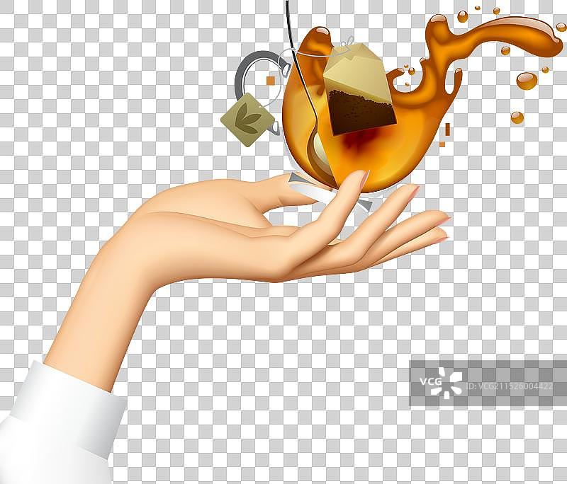 女人手掌向上托着透明玻璃图片素材