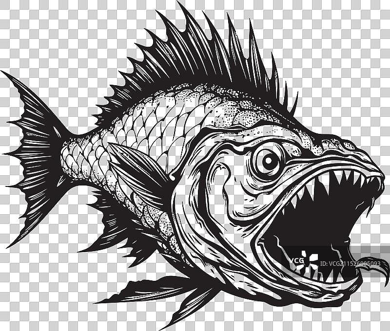 魔鬼般的深处邪恶的琵琶鱼象征险恶图片素材